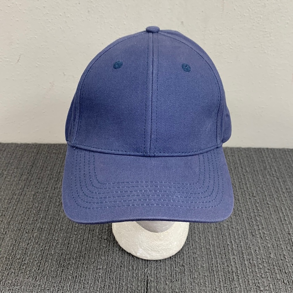 Phrase 3 Ponytail Hat Womens Adjustable Blue Strapback Baseball Cap
